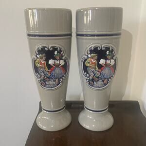 GerZ 0,5L Stoneware Beer Stein Cup Traditional Germany Oktoberfest Dancing Two